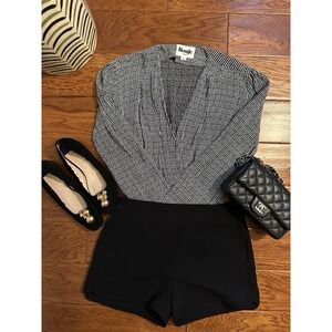 Rouje Paris Black Blouse Size 38 Wrap Up French Chic